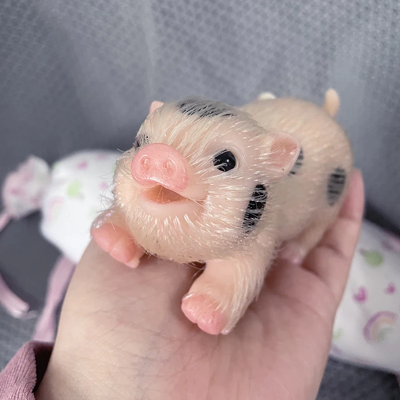 Reborn Baby Doll Silicone Realistic - 5Inch Smile Face Reborn Pig Doll