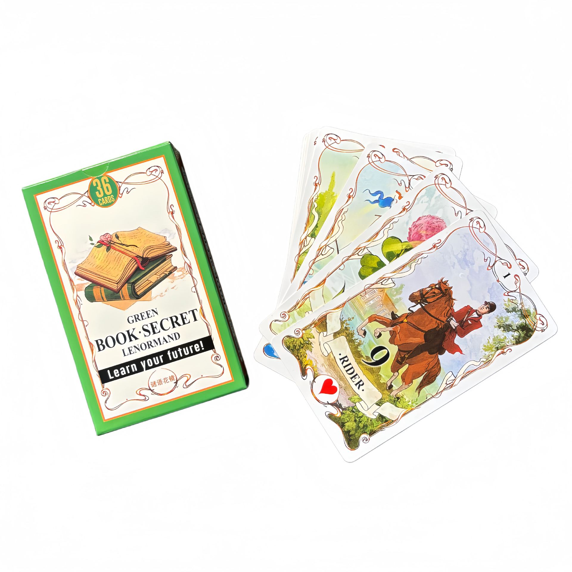 Green Book Secret Lenormand Or - Tarot Cards Deck With Guidebook ulasan dan harga